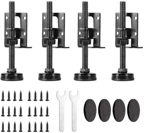 Ohiyoo 4 Pack Heavy Duty Leveling Feet, M10 Adjustable Levelling Feet Furniture Leveler Leg, Adjustable Furniture Levelers Leveling Height for Workbench Table Cabinet Wardrobe (4 Pack)