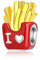Alstiva Ich liebe Pommes frites-Anhänger 925 Sterling Silber 5A Zirkonia Charm Anhänger für Armband Charm Bead Pendant für Europäische Armbänder Halsketten Schmuck Geschenk für Damen Frauen
