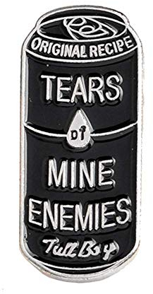 Anstecknadel für Damen und Herren, Emaille, Tränen von Mine Enemies, Schwarz