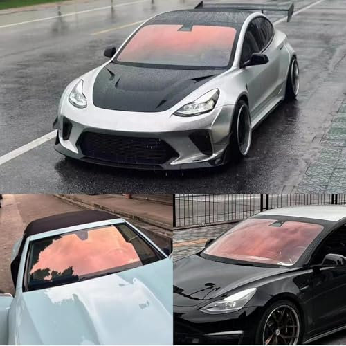 XhuangTech Car Window Tint 80% VLT, 80 Percent Chameleon Red Window Tint Roll, 20 Inch x 10'Ft Automotive Window Film for Sun & Glare Protection UV Heat Blocking, Scratch Resistant