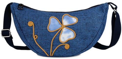 ArtsEye Umhängetasche für Damen, Segeltuch, leicht, Blumenmuster, Handtaschen, Schultertaschen, Kleeblatt, one size