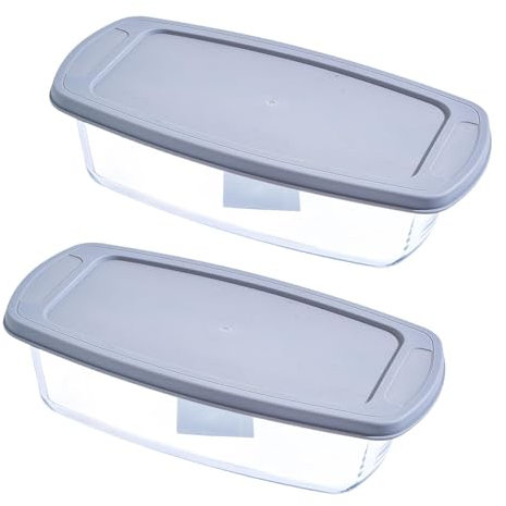 MagiDeal Glass Baking Dish Loaf Pan Salad Bowl Rectangle Multipurpose Airtight Roasting Pan Loaf Bread Cake Model for Picnic Traveling, with Lid