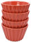 Set of 4 Ramekin Set, 5oz Soufflé Dishes Ribbed Design, Stackable Baking Set for Pudding, Custard, Fruits, Dips, Microwave, Oven and Dishwasher Safe (Red)