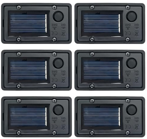 Sporgo Solarlampen Ersatzoberteil: 6 Stück Solar Lantern Light Ersatz Top Solarleuchten Ersatzteile, LED Solarpanel Laterne Deckel mit Solarpanels Solarlampen Ersatz für Outdoor Garten Terrasse Dekor