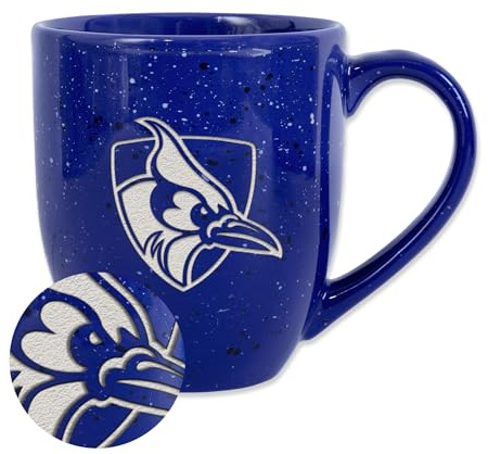 Rico Industries NCAA Johns Hopkins Blue Jays Primary Logo Royal 16 oz Team Color Laser Engraved Speckled Ceramic Coffee Mug