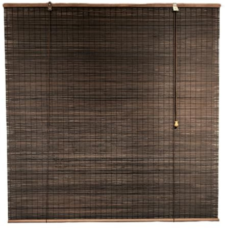 Natural Bamboo Roller Blinds,Made To Measure Blinds,Retro Wood Window Shades Blinds,Blackout Privacy Curtain,Roman Roller Shades,for Indoor/Outdoor/Garden (175cm x 160cm)
