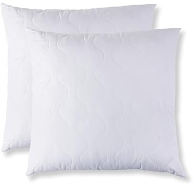 HEIMTEX Quilted Kissen 40x40cm 2er– Weiche Polyesterfüllung, Premium Hotelqualität, Anti-Staubmilben & Hypoallergen, Ideal zum Schlafen, für das Sofa oder als Dekokissen. (White)