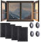 CLHXWU 4 Pezzi Zanzariere per Finestra Anti-Zanzariera,150x130 cm Zanzariera per Finestre,con 4 Nastri Autoadesivi,per Insetti Fai da Te Net della Finestra per Casa Ufficio (Noir)