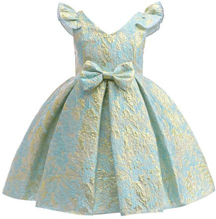 Soldes Robe Princesse Enfant Fille Manches Courtes Robe Enfants Filles Chic et Elegant Léger Fluide Mariage Soirée Ceremonie Vacances Robes d'été légère Dress de Plage Pas Cher Vêtements 2-10 ans