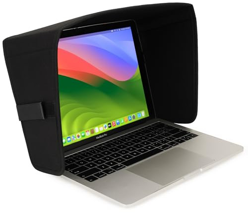 TT TYTX Laptop Sun Shade for Outdoor Work, Computer Privacy Hood, Black | Light Weight Glare Shield, Foldable Shield Cover, For Most 13-14 Laptop