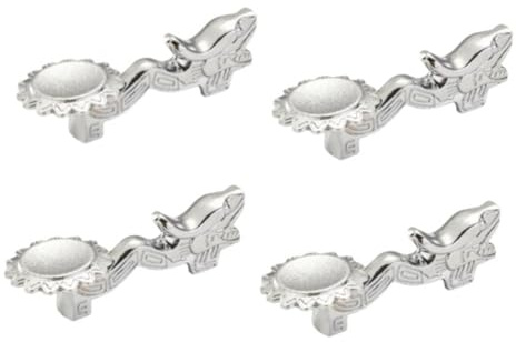 Flaroey Chopsticks Holder Alloy Retro Dragon Chopsticks Rack Knife Spoon Fork Stand Chopstick Rest,Silver 4PCS