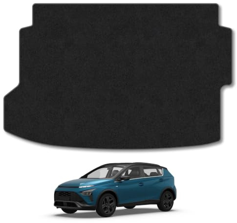 Hyundai Bayon (2021+) [Mild Hybrid] Carpet Boot Mat | Grey Edge Trim Tailored Fit Boot Liner Full Coverage Protection Accessories Easy Clean Anti Slip Made in the UK