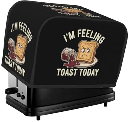Toaster Cover 4 Slice with Bread Pattern Bakeware Protection TC014 | Dustproof Wide Slot Reusable for Kitchen Small Appliance