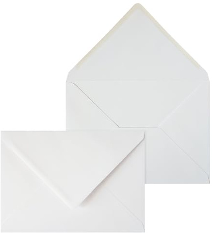 Netuno 20 große Briefumschläge Weiß DIN C5 16,2 x 22,9 cm 120g elegante weiße Umschläge a5 Kuverts edel für Hochzeit Weihnachten Einladungen Briefkuverts hochwertig Briefhüllen white envelope c5