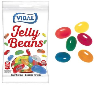 Vidal Jelly Beans 90g I Lecker fruchtige Gummibohnen in verschiedenen Sorten I Gummibärchen I Fruchtgummi I perfekt zum Mitnehmen & Teilen