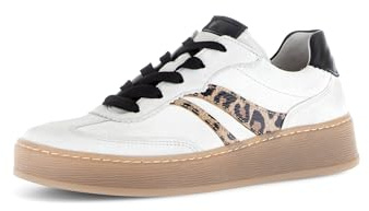 Gabor Damen Low-Top Sneaker, Frauen Sneaker,schwarz,Jollys,Glitzer,blau,Rolling-Soft,Sensitive,Basic,Derby,f,White/Natur/schwarz,38.5 EU / 5.5 UK