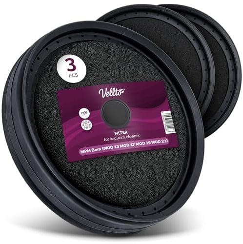 3x Vellto Filter Für Staubsauger Kompatibel Mit MPM Bora 3 MOD 13 17 19 21 Waschbar Ersatzteile Ersatzfilter Ersatz Schmutzfilter Luftfilterung