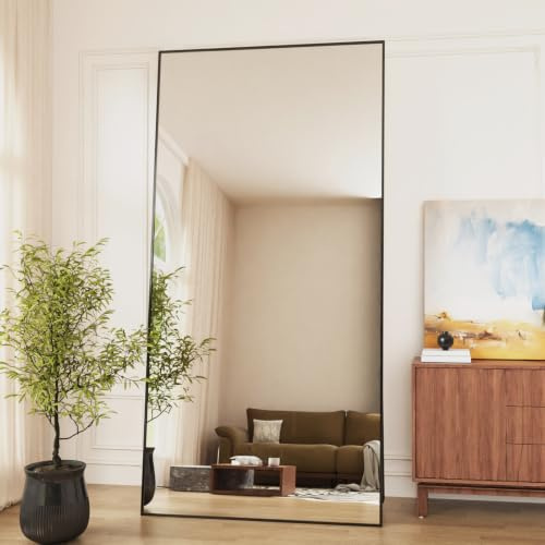 Vortisys Ganzkörperspiegel, 198 x 89 cm, Rechteckiger Standspiegel | Rahmen aus Aluminiumlegierung, Hartglas, Spiegel groß für Schlafzimmer, Wohnzimmer, Ankleidezimmer