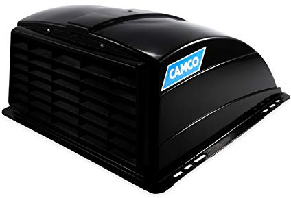 Camco Standard Roof Vent Cover, Opens for Easy Cleaning, Aerodynamic Design, Easily Mounts to RV with Included Hardware-Black (40443)