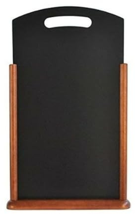 Securit Menu de table en ardoise avec finition laquée poignée et cadre 21 x 45 cm Marron foncé