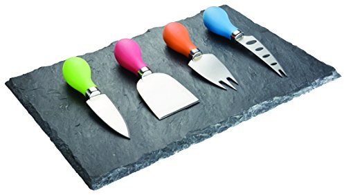 TAYLORS EYE WITNESS 4-Piece Slate Cheese Board Set, Satin/Multi-Colour