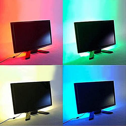 JnDee USB Powered Multi Colours RGB 100cm 39in Colour Changing LED Strip Light LED TV Background Lighting Kit