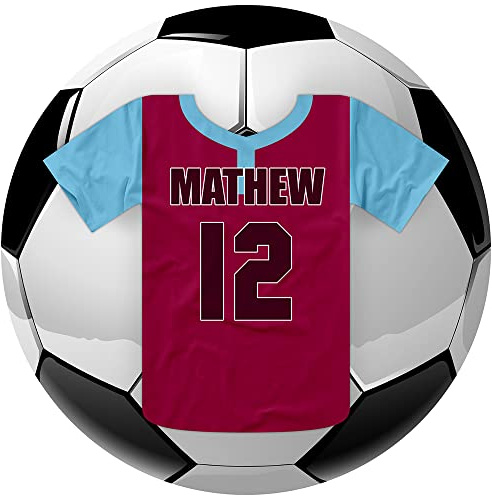 Football Club Shirt United City Villa - Shirt 18 - Any Size (4in - 7.5in) Personalised Edible Cake Topper on Premium Icing