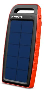 XMOOVE - Batterie Externe Solaire avec Lampe Torche XMOOVE-Pocket - 10 000 mAh, IP64, Panneau Solaire Sunpower, 2 en 1