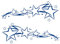 kleb-Drauf® | 2 Sternenschweife | Blau - glänzend | Autoaufkleber Autosticker Decal Aufkleber Sticker | Auto Car Motorrad Fahrrad Roller Bike | Deko Tuning Stickerbomb Styling Wrapping