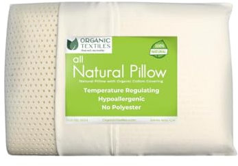 Naturlatex-Kissen (Standardgröße, fest), mit Bezug aus 100 % Bio-Baumwolle, hypoallergen, keine giftigen Memory-Schaum-Chemikalien, hilft Druck zu lindern, Schlafunterstützung, Rücken- und