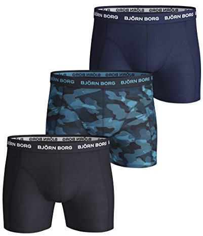 Björn Borg 9999-1132-70291 Cotton Stretch Boxer 3p Men's Drucken, dunkelblau S