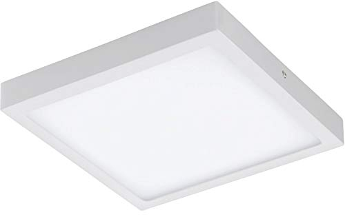 EGLO connect LED Deckenleuchte Fueva-C, Smart Home Deckenlampe, Material: Metallguss, Kunststoff, Farbe: Weiß, L: 30x30 cm, dimmbar, Weißtöne und Farben einstellbar
