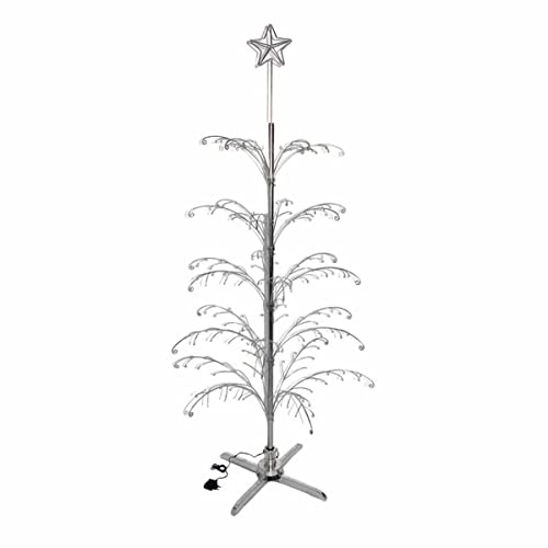 ALBERO DI NATALE ROTANTE ESPOSITORE METALLO 203 CM ELETTRICO SILVER