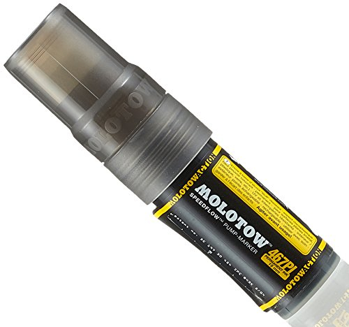 Molotow Masterpiece Speedflow Permanentmarker 467PI (Strichbreite 15 mm, Spezialtinte mit synthetischem Bitumen, hochdeckend, schnell trocknend, glänzend, nachfüllbar) 6 Stück kupferschwarz