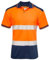 shelikes Mens Hi Vis VIZ Visibility Polo Contrast 2 Two Tone Workwear Tshirt Tee Top [Orange CPK 4XL]