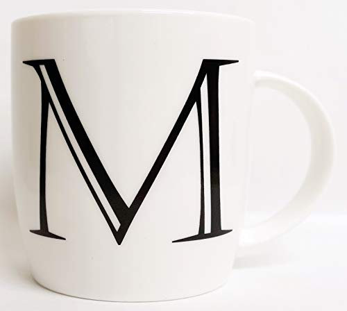 Personalised M Mug Fine China Boston 12 oz Alphabet Letter A-Z Hand Decorated in UK
