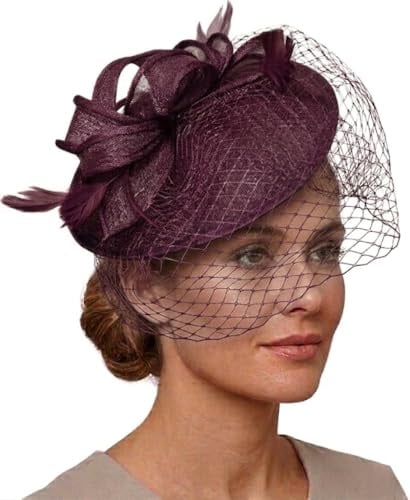 Caprilite Sinamay Kopfband mit Untertasse, Fascinator, Hochzeit, Ascot-Hut, Hutmacher, Vogelkäfigschleier