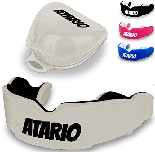 ATARIO® Mundschutz Mit Perfektem Halt [Inkl. Transportbox] - Zahnschutz Kampfsport [BPA-frei] - Für Boxen, Kickboxen, Muay Thai, MMA, Football - Herren & Damen - Mouthguard