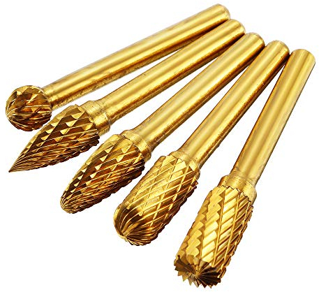 RanDal 5 Stücke 6X10 Mm Wolfram Stahl Schleifkopf Bohrer Titan Beschichtet Frässtifte Werkzeug