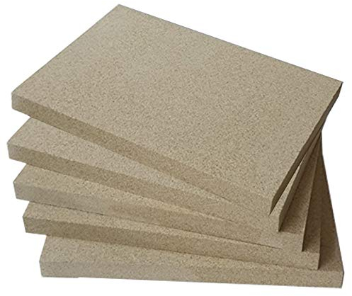 Vermiculite Platten 400x600mm 25mm stark 5 Platten Feuerraum Auskleidung Schamotteersatz Ofen