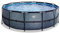 EXIT TOYS Piscine Stone - ø427x122cm - Grande Piscine Ronde à Cadre avec Pompe à Filtre à Sable - Piscine Extra Profonde - Cadre Solide - Échelle de Piscine Incluse - Design Unique - Gris