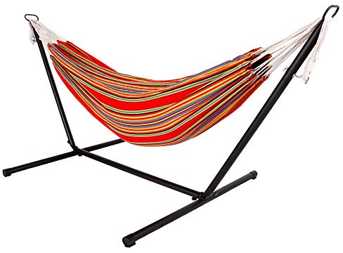 LINDER EXCLUSIV XL Hängematte mit Gestell 285 x 120 x 110 cm (Muted Red)