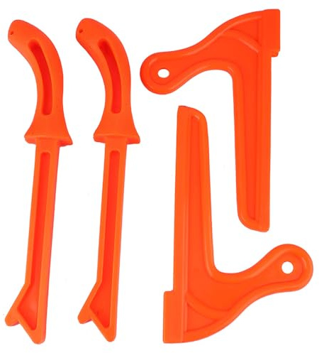Tischkreissäge Sicherheitsschieber 4Pcs Sicherheitsschieber Set Sägeschieber für Zimmerei Hobby Holzarbeiter Gerade Typ V Typ(Bright Orange)