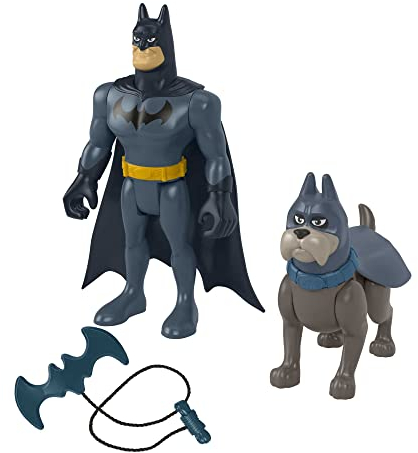 Fisher-Price DC Super Pets HGL03 - DC League of Super-Pets Batman & Ace, Set mit 2 beweglichen Figuren und Zubehör, Spielzeug für Kinder ab 3 Jahren