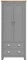 Timber Art Design UK Lisbon Double Door Wardrobe with Drawers, Oak Top Cupboard with Hanging Shelf and Metal Handles - Bedroom Furniture Storage - Grey (52D x 79W x 181H cm)