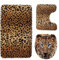 Badteppich Brauner Leopard Badvorleger Set 3 teilig Badematte rutschfest Saugfähig Badezimmerteppich Waschbar Fussmatte Teppich, für Badezimmer, Wohnzimmer, Schlafzimmer 50x80cm