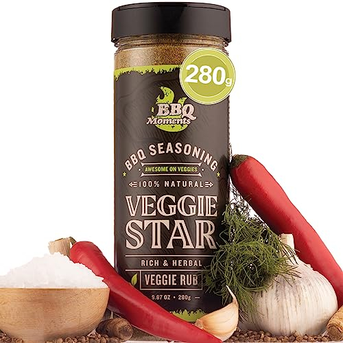 BBQ Moments Spezie per Barbecue Rub Verdure, Insaporitore per Vegetali, Patate Fritte, Condimento & Miscela di Spezie Cucina, Griglia 280g (9.87 Oz)