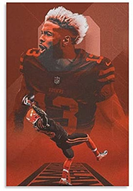 Odell Beckham Jr Fußball-Poster, Leinwand, Wandkunst, Poster, dekorativ, modern, Heimdruck, Kunstwerke, Poster, 50 x 75 cm