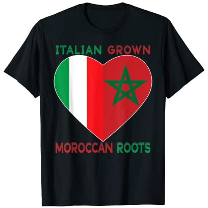 Marocco Italia Bandiera Italiano Marocchino Amore Marocco Radici Maglietta
