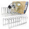 Forlivese Organizer Coperchi Pentole,Porta Coperchi da Cassetto,pentole e padelle, vassoi da portata, contenitori riutilizzabili in dispensa con 4 copripiedi in silicone(2 confezione)